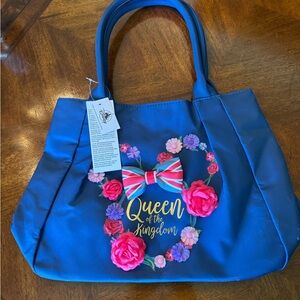 NWT Disney Queen of the Kingdom Bag Blue Floral Tote